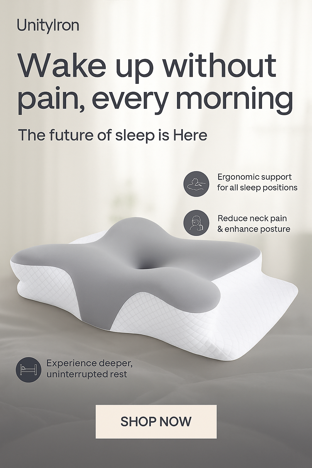Ergonomic Foam Memory Pillow – Neck & Shoulder Relief